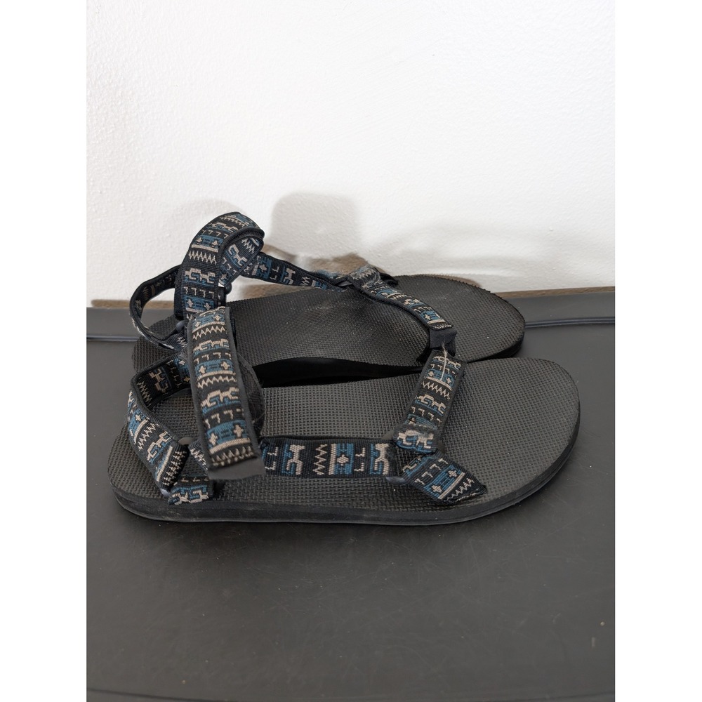 Teva Original Universal Mens 13 Sandals Blue Geometric Strappy 1004006 Beach